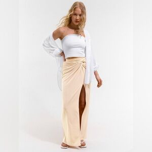 Micas Acetate Khaki plus size women skirt size 1XL PG2-24